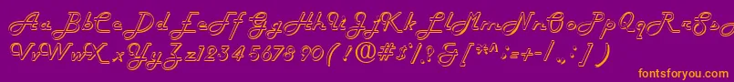 Fiftieshollow Font – Orange Fonts on Purple Background