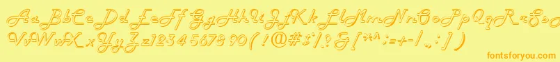 Fiftieshollow Font – Orange Fonts on Yellow Background