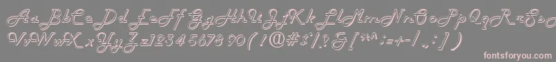 Шрифт Fiftieshollow – розовые шрифты на сером фоне