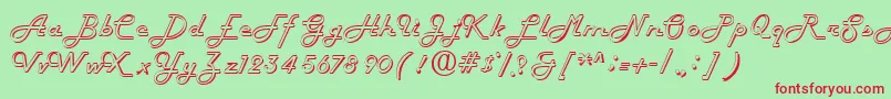 Fiftieshollow Font – Red Fonts on Green Background