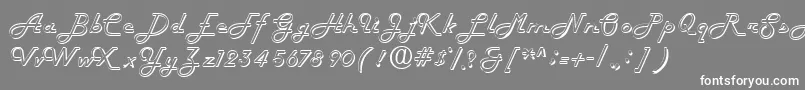 フォントFiftieshollow – 灰色の背景に白い文字