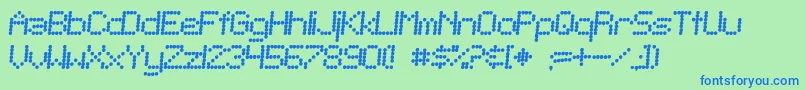 SfTelegraphicBoldItalic Font – Blue Fonts on Green Background