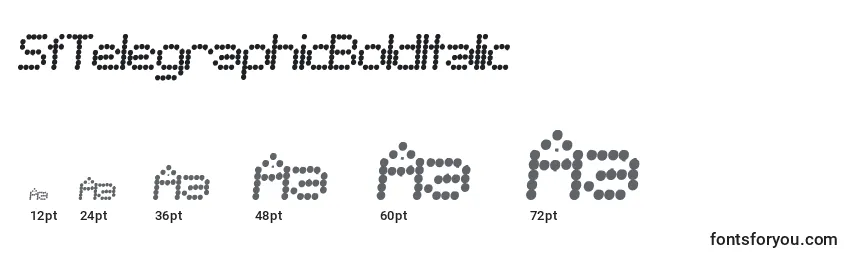 Размеры шрифта SfTelegraphicBoldItalic