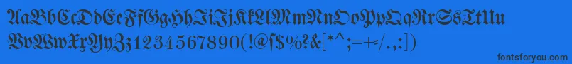 フォントDswalbaumfraktur – 黒い文字の青い背景