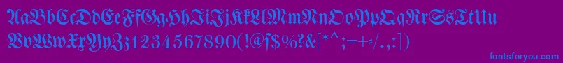 fuente Dswalbaumfraktur – Fuentes Azules Sobre Fondo Morado