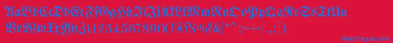 Dswalbaumfraktur Font – Blue Fonts on Red Background