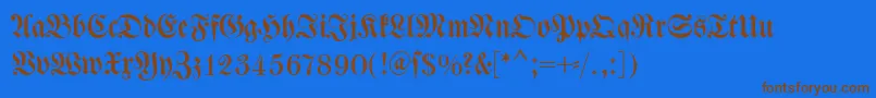 Dswalbaumfraktur Font – Brown Fonts on Blue Background