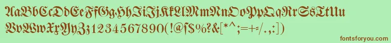 Dswalbaumfraktur Font – Brown Fonts on Green Background