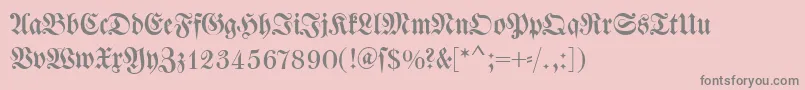 フォントDswalbaumfraktur – ピンクの背景に灰色の文字