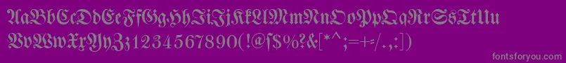 Police Dswalbaumfraktur – polices grises sur fond violet