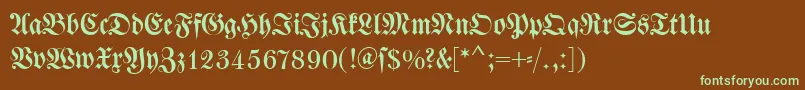 Dswalbaumfraktur Font – Green Fonts on Brown Background