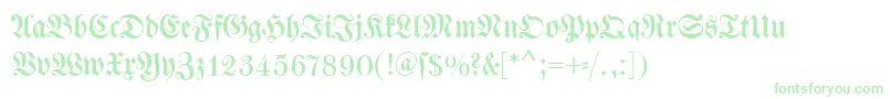 フォントDswalbaumfraktur – 白い背景に緑のフォント