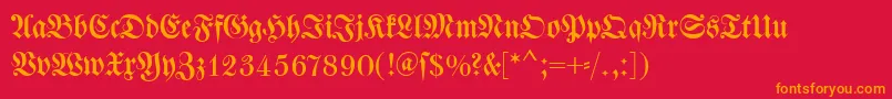 Dswalbaumfraktur Font – Orange Fonts on Red Background