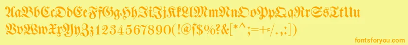 Шрифт Dswalbaumfraktur – оранжевые шрифты на жёлтом фоне