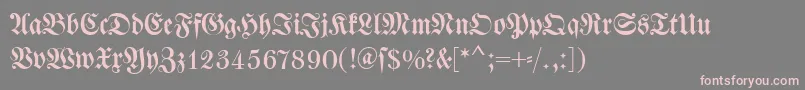 フォントDswalbaumfraktur – 灰色の背景にピンクのフォント