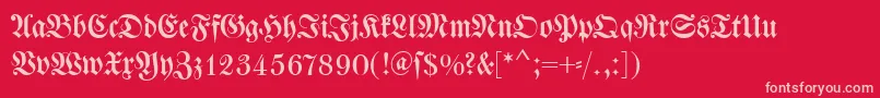 Dswalbaumfraktur Font – Pink Fonts on Red Background