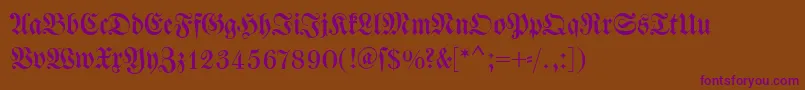 Dswalbaumfraktur Font – Purple Fonts on Brown Background