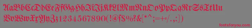 Dswalbaumfraktur Font – Red Fonts on Gray Background