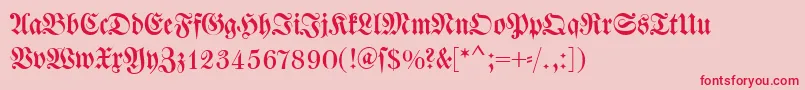 Dswalbaumfraktur Font – Red Fonts on Pink Background