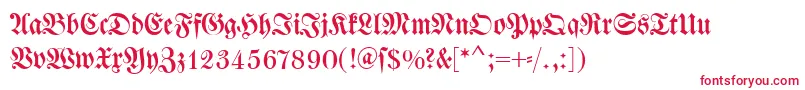 Dswalbaumfraktur Font – Red Fonts on White Background