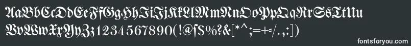 Dswalbaumfraktur Font – White Fonts on Black Background