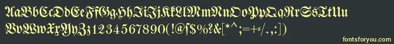 Dswalbaumfraktur Font – Yellow Fonts on Black Background