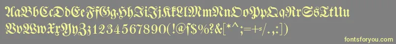 Dswalbaumfraktur Font – Yellow Fonts on Gray Background