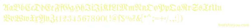 Dswalbaumfraktur Font – Yellow Fonts on White Background