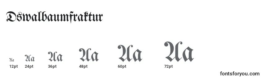 Размеры шрифта Dswalbaumfraktur
