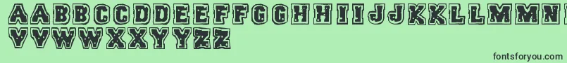Trigun-Schriftart – Schwarze Schriften auf grünem Hintergrund