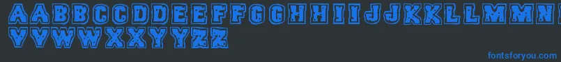 フォントTrigun – 黒い背景に青い文字