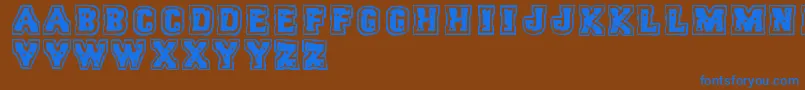 フォントTrigun – 茶色の背景に青い文字