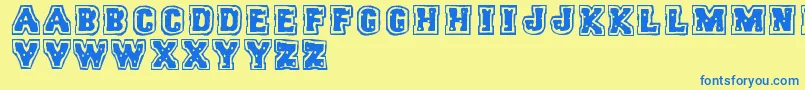 Trigun Font – Blue Fonts on Yellow Background