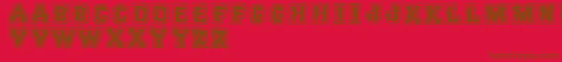 Trigun-Schriftart – Braune Schriften auf rotem Hintergrund
