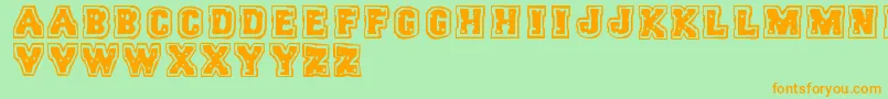 Trigun Font – Orange Fonts on Green Background