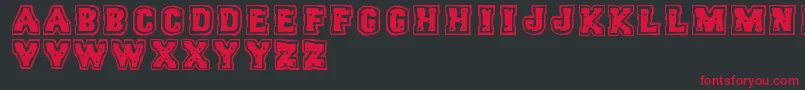 Trigun-Schriftart – Rote Schriften auf schwarzem Hintergrund