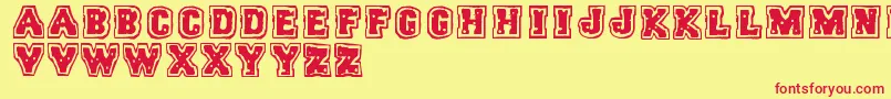 Trigun Font – Red Fonts on Yellow Background