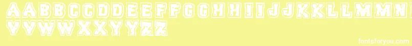 Trigun Font – White Fonts on Yellow Background