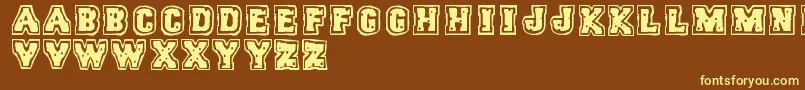 Trigun Font – Yellow Fonts on Brown Background