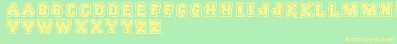 Trigun-Schriftart – Gelbe Schriften auf grünem Hintergrund