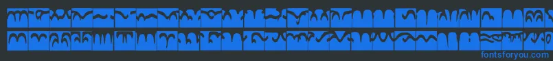 Codedborder-Schriftart – Blaue Schriften auf schwarzem Hintergrund