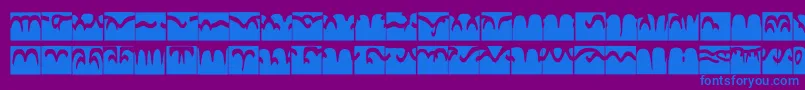 Codedborder-Schriftart – Blaue Schriften auf violettem Hintergrund