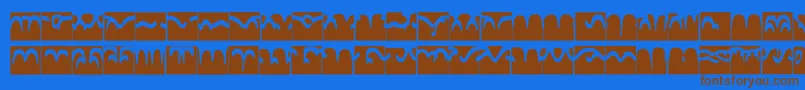 Codedborderフォントについての詳細 フォントCodedborder – 茶色の文字が青い背景にあります。