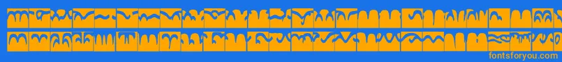 Weitere Informationen zur Codedborder-Schriftart Codedborder-Schriftart – Orangefarbene Schriften auf blauem Hintergrund