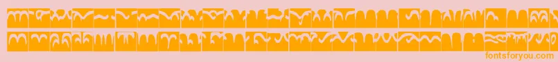 Codedborder-Schriftart – Orangefarbene Schriften auf rosa Hintergrund