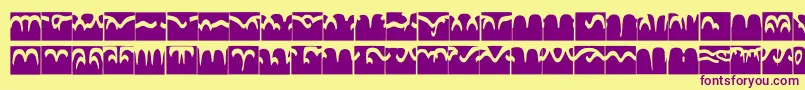 Codedborder-Schriftart – Violette Schriften auf gelbem Hintergrund