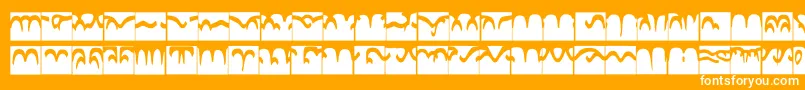 Codedborder-Schriftart – Weiße Schriften auf orangefarbenem Hintergrund