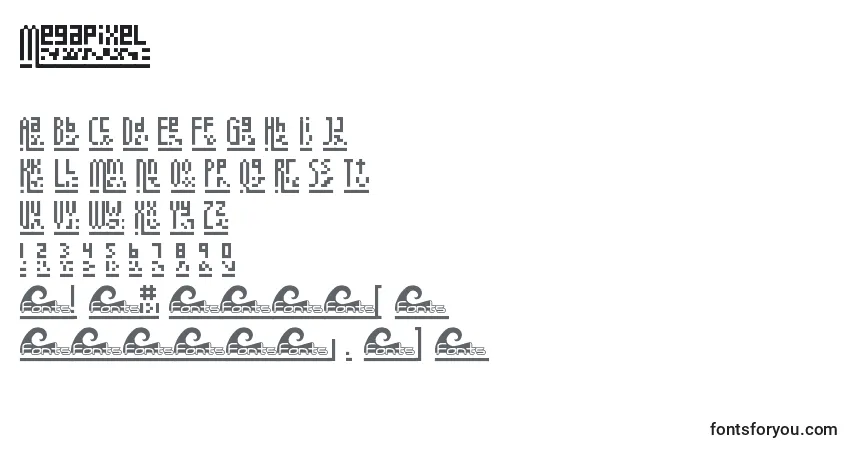 Czcionka Megapixel – alfabet, cyfry, specjalne znaki