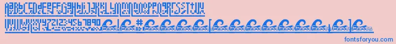 Megapixel Font – Blue Fonts on Pink Background