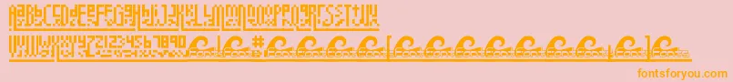 Megapixel Font – Orange Fonts on Pink Background